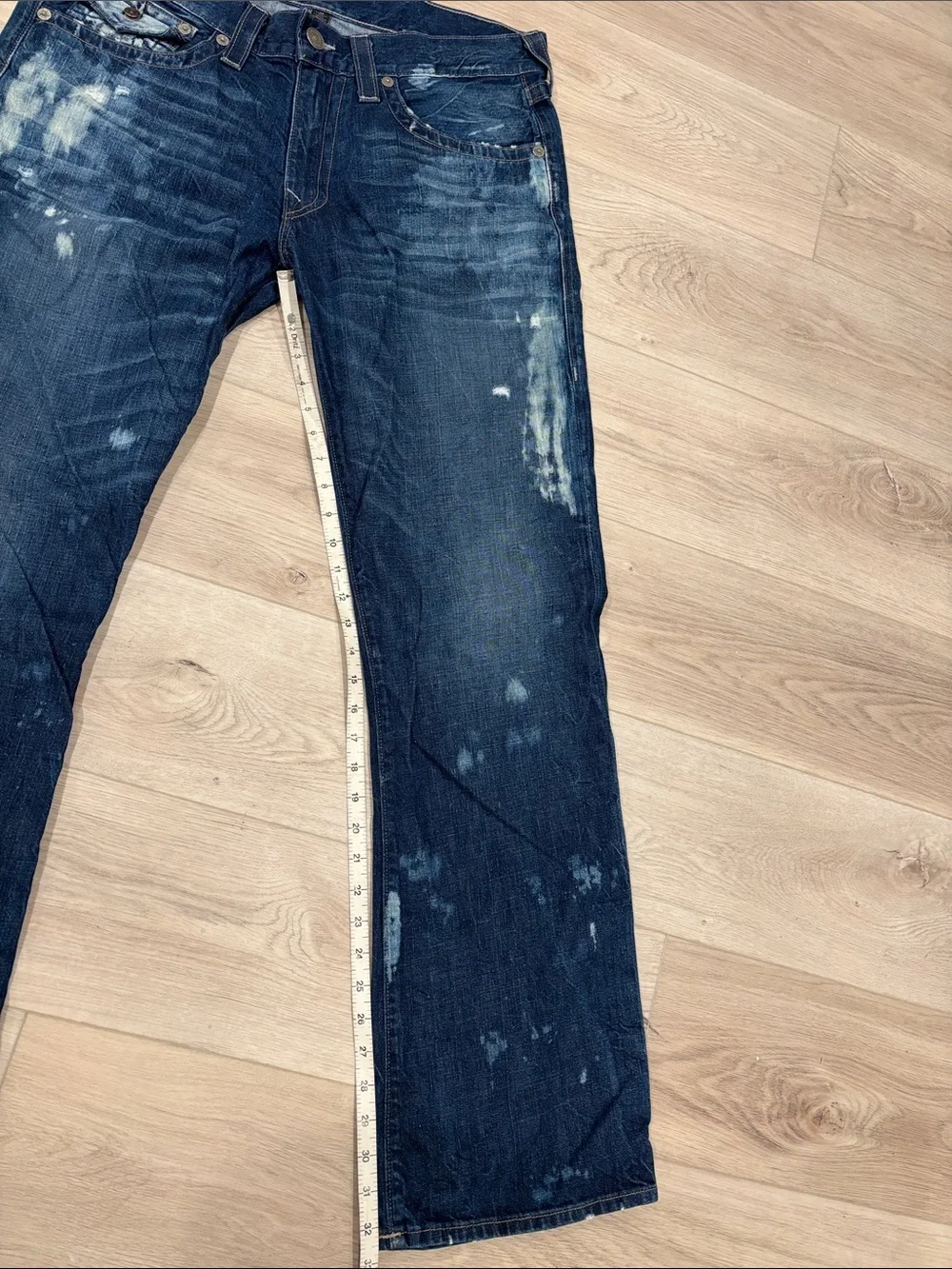 True Religion Ricky Men's Blue Distressed Jeans size 36